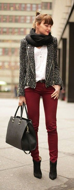 Latest Wine Colored Pants Dress For Girls: Casual Outfits,  Trendy Burgundy PantsOutfit  