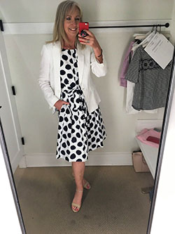 Best of 2019 polka dot, BCBGMAXAZRIA Cinched Shirtdress: Polka dot,  Blazer Outfit,  Ann Taylor  