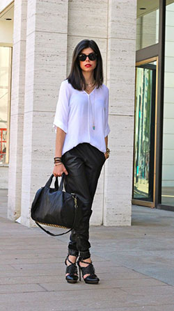Leather Jogger Pants Outfits, Fashion week: Fashion week,  Jogger Outfits  