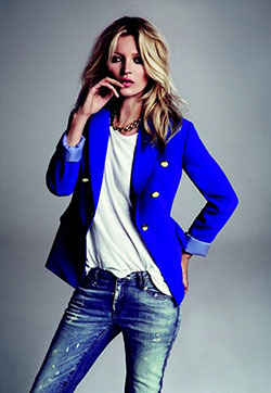 Blue double breasted blazer womens: Slim-Fit Pants,  Navy blue,  Blazer Outfit,  Casual Outfits  