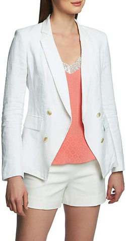 1 state linen double breasted blazer: Blazer Outfit  