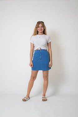 Saia de babado cintura alta: Skirt Outfits,  Cobalt blue,  Photo shoot  