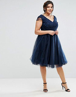 Chi Chi London Plus Flower Applique Dress With Tulle Skirt | ASOS Cute Cocktail Dress For Plus Size Women: Cute Cocktail Dress,  Cocktail Dresses,  Plus Size Party Outfits,  Cocktail Plus-Size Dress,  Cocktail Party Plus-Size  