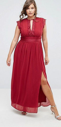 Plus Size Lace Detail Maxi Dress Beautiful Cocktail Outfit For Plus Size Ladies: Cocktail Outfits Summer,  Cute Cocktail Dress,  Girls Outfit Plus-Size,  Plus Size Party Outfits,  Plus Size Cocktail Attire,  Cocktail Plus-Size Dress  