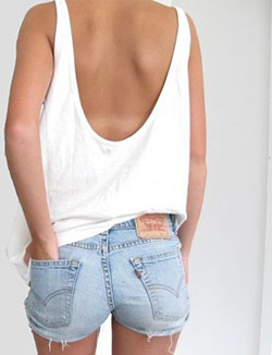 White low back tank top: Crop top,  Sleeveless shirt,  Top Outfits  