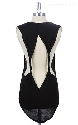 Open Back Shirt Outfits, Black M: Top Outfits  