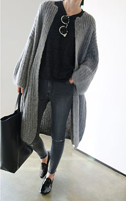 Scanlan theodore long cardigan, Casual wear: Casual Outfits,  Long Cardigan Outfits,  Cardigan Jeans  