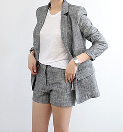 Smart Casual Blazer And Shorts Matching Set: Suit Outfits  
