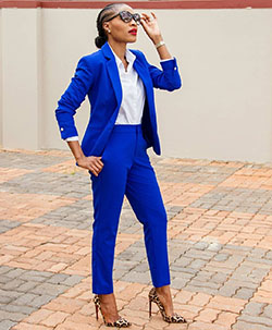 Blue Blazer Outfit Women, African wax prints, Aso ebi: party outfits,  Aso ebi,  Blazer Outfit,  tailored suit  