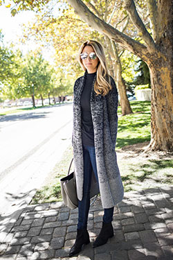 Outfits With Long Cardigan, Slim-fit pants, Winter clothing: winter outfits,  Slim-Fit Pants,  Boot Outfits,  Long Cardigan Outfits,  Cardigan,  Cardigan Jeans  