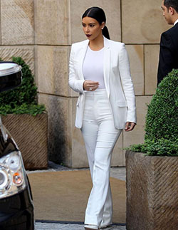 White pant suit womens, Formal wear: Crop top,  Formal wear,  Business Outfits,  Casual Outfits  