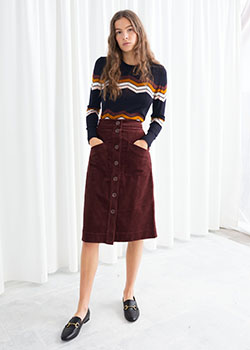 Other stories a line corduroy skirt: Skirt Outfits  