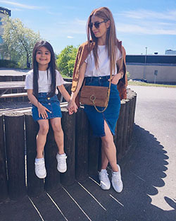 Cute Mom And Daughter Matching Skirt Outfits: Trendy Plaid Blazer,  Mom And Daughter Matching Clothes,  Mommy And Me Outfits,  Mommy And Daughter Dresses,  Trendy Mom And Daughter Outfit  