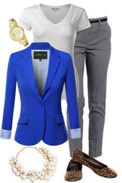 Blue Blazer Outfit Women: Blazer Outfit,  Casual Outfits  