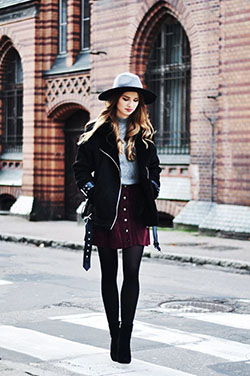 Cute winter outfits skirt, Winter clothing: winter outfits,  Skater Skirt,  Pencil skirt,  Skirt Outfits,  Casual Outfits  