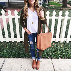Open front cardigan outfits, Casual wear: Casual Outfits,  Long Cardigan Outfits,  Cardigan,  Cardigan Jeans  