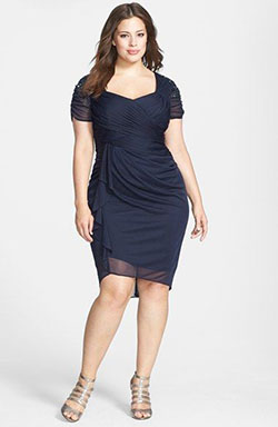 Adrianna Papell Cap Sleeve Side Ruched Dress (Plus Size) | Nordstrom Wonderful Cocktail Dress For Plus-Size Girls: Plus size outfit,  Cute Cocktail Dress,  Cocktail Outfits Summer,  Cocktail Plus-Size Dress,  Plus Size Party Outfits,  Curvy Cocktail Dresses  