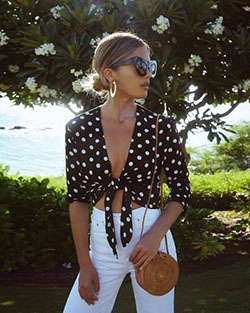 Most adorable images for reformation casablanca top, Crop top: Crop top,  Polka dot,  Casual Outfits,  Top Outfits  