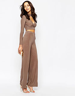 Stylish Flare Palazzo Pants For Lunch Boohoo Key Hole Top Palazzo Trouser Co-ord Set at asos.com: Casual Outfits,  Spring Outfits,  Palazzo For Girls,  Palazzo Clothes,  Classy Palazzo Ideas  