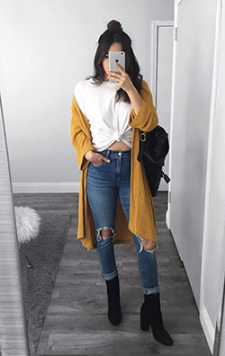 Some of the latest and best teen cardigan outfits, Casual wear: Ripped Jeans,  winter outfits,  Trendy Outfits,  Casual Outfits  