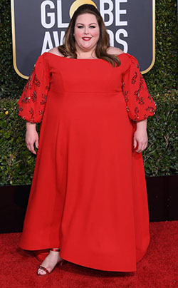 CHRISSY METZ at the 2019 Golden Globes, Red Carpet Fashion: FASHION,  Red Carpet Dresses,  Celebrity Fashion,  celebrity pictures,  Hollywood Award Function,  Red Carpet Hairstyle,  Award Functions,  Golden  