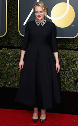 ELISABETH MOSS at the 2018 Golden Globes, Red Carpet Looks: Celebrity Fashion,  Celebrity Gowns,  Red Carpet Dresses,  Bet Award,  Red Carpet Hairstyle,  Beautiful Celebs Pics,  Golden  