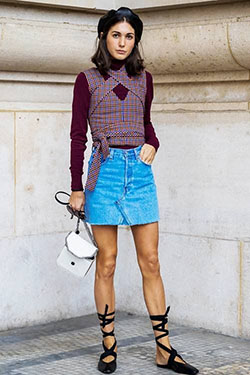 How to Style your Denim Skirt | Date Outfits Ideas: Denim,  Outfit Ideas,  skirts,  Casual Outfits,  First Date,  Stylevore  