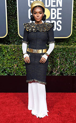 JANELLE MONAE at the 2019 Golden Globes Red Carpet: Celebrity Fashion,  celebrity pictures,  Red Carpet Dresses,  Red Carpet Pictures,  Award Functions,  Red Carpet Photos,  Golden  