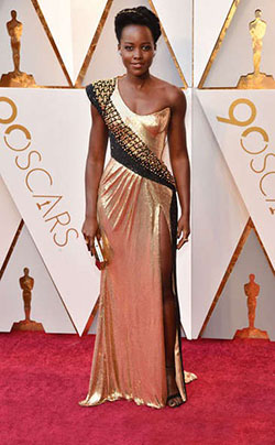 LUPITA NYONG'O in Versace at the 2018 Oscars, Red Carpet Looks: Red Carpet Dresses,  Celebrity Outfits,  Celebrity Fashion,  Red Carpet Hairstyle,  Red Carpet Pictures,  Award Functions,  Oscars  