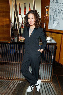 Sandra Oh / After Party - Does anyone know who made those SHOES? Thank you! Red Carpet Hollywood: shoes,  Celebrity Fashion,  party outfits,  Celebrity Outfits,  Celebrity Gowns,  Red Carpet Dresses,  Bet Award,  Award Functions,  Hollywood  