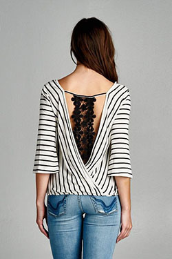 Bras Open Back Shirt Outfits: Crew neck,  Casual Outfits,  Top Outfits  