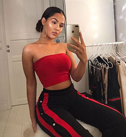 Value for money baddie red clothes, Red Dress Boutique: Crop top,  Fashion accessory,  Casual Outfits,  Tube Tops Outfit  