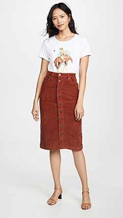 Fashionable ideas for midi corduroy skirt, Pencil Midi Skirt: Skirt Outfits  