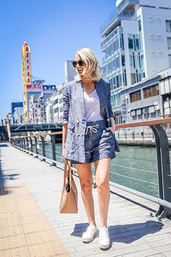 Mango linen short suit, Bermuda shorts: Skirt Outfit Ideas,  Suit Outfits  