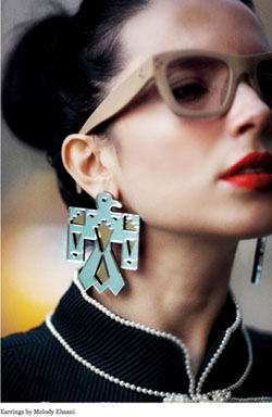 Glasses and big earrings, Fashion accessory: Costume jewelry,  Fashion accessory,  Jewelry design,  Nerdy Glasses  