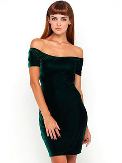 Dark green velvet dress off shoulder: Cocktail Dresses,  Sheath dress,  Formal wear,  Velvet Outfits,  Off Shoulder  