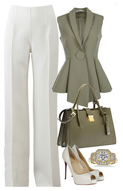 White pant suit womens, Formal wear | Business Casual Outfits 2020 ...