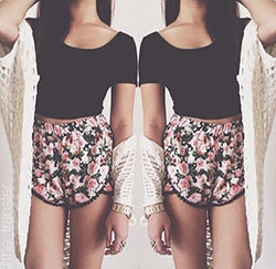 Classy women flowy shorts, Crop top: Crop top,  Shorts Outfit,  Casual Outfits  