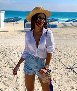 Casual Outfit Ideas For, Sun hat, Casual wear: Casual Outfits,  Sun hat,  Business casual,  Bermuda shorts  