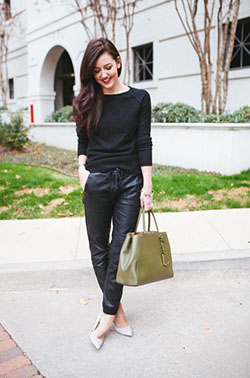 Leather jogger pants outfit: Leather jacket,  Casual Outfits,  Jogger Outfits  