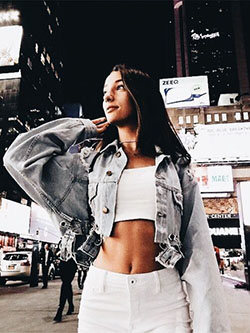 90s Fashion High Waisted Jeans Tube Top With Jacket: Crop top,  Sleeveless shirt,  Casual Outfits,  Tube Tops Outfit  