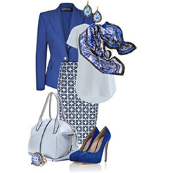 Find out new cobalt blue, Wedding dress: Pencil skirt,  Cobalt blue,  Blazer Outfit  