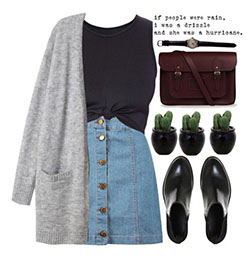 My stylish cool college outfits, Denim skirt: Denim skirt,  Skirt Outfits,  Casual Outfits  