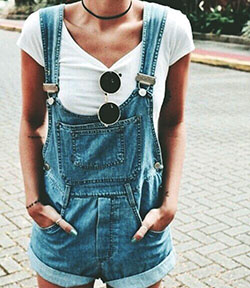 Most desired cute outfits overalls, Distressed Overalls: Vintage clothing,  DENIM OVERALL,  Distressed Overalls,  Street Style,  Overalls Shorts Outfits  