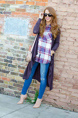 Outfits With Long Purple Cardigan: Long Cardigan Outfits,  Cardigan  