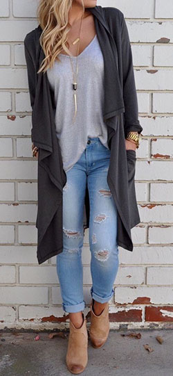 Outfits With Long Cardigan, Casual wear, Winter clothing: winter outfits,  Slim-Fit Pants,  Petite size,  Casual Outfits,  Long Cardigan Outfits,  Cardigan  