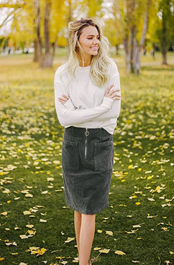 Corduroy Skirt Outfit, Pattern M, Photo shoot: Skirt Outfits,  Beautiful Girls,  Photo shoot  