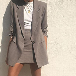 Daily dose of new oversized skirt suit, Smart casual: Smart casual,  Strapless dress,  Business Outfits  