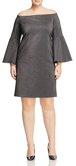 Plus Size Bell Sleeve Dress - Plus Size Cocktail Dress Stylish Cocktail Outfit For Plus-Size Girls: Cocktail Outfits Summer,  Cute Cocktail Dress,  Girls Outfit Plus-Size,  Plus Size Party Outfits,  Cocktail Party Plus-Size,  Bell sleeve  