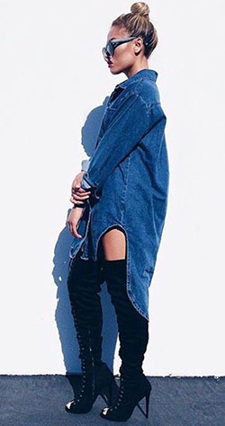 Oversized Denim Jacket Outfit 2020: Lapel pin,  Boot Outfits,  Casual Outfits,  Denim jacket  